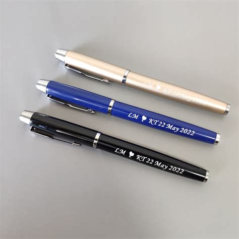 Custom Gel Pens With Initials And Date Personalized Gel Pen Etsy