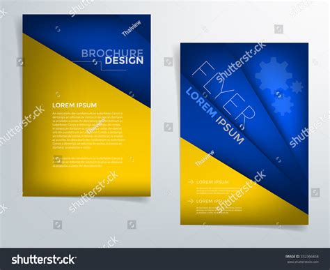 Blue Yellow Brochure Template Flyer Design เวกเตอร์สต็อก ปลอดค่าลิขสิทธิ์ 332366858