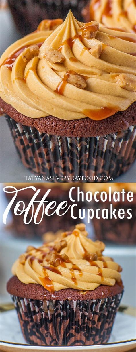 Chocolate Toffee Cupcakes With Caramel Frosting Video Artofit