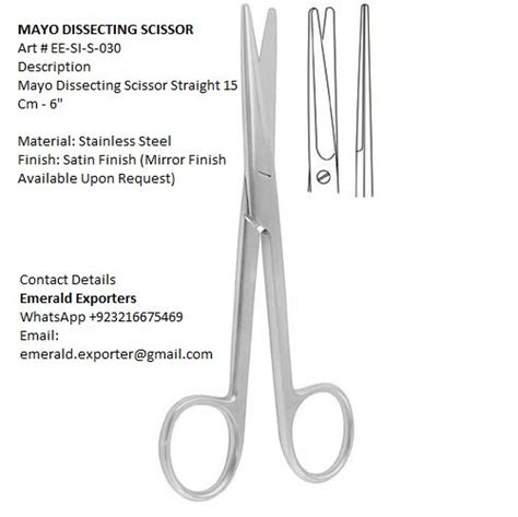 Mayo Dissecting Scissor Art Ee Si S Description Mayo Dissecting