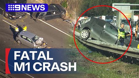 Man Dies After Three Car Crash On M1 In Sydney 9 News Australia Youtube