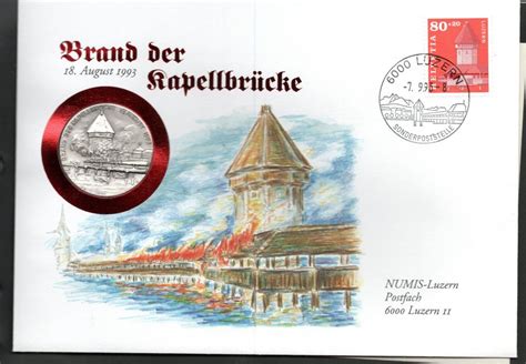 Numisbrief Brand Kappelbr Cke Luzern Silbermedaille Kaufen Auf