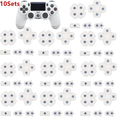 10Sets 5 1 Set Silicone Conductive Rubber Pads For PS4 Controller