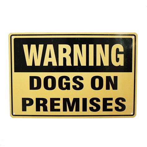 2x Warning Dogs On Premises Sign 300200 Metal Sign Security Private