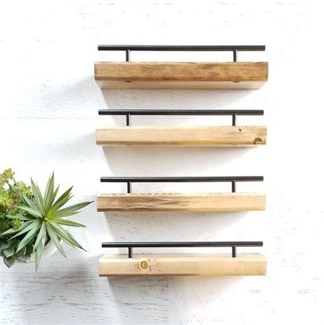 Rustic Floating Wall Shelves Flush Mount Shelving Modern Etsy