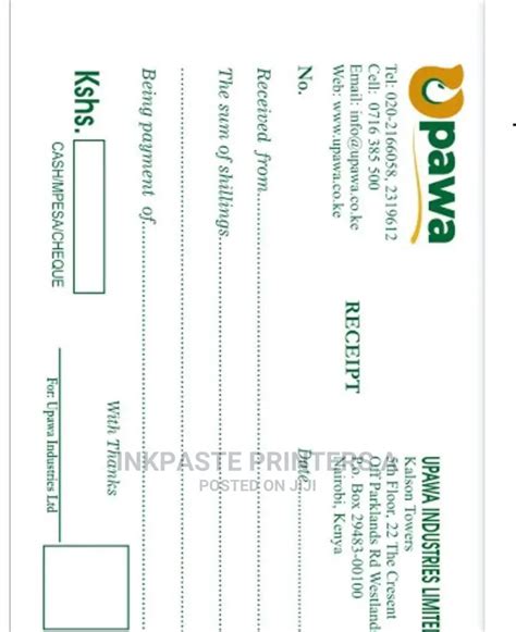 Customized Receipt Books Printing Services In Nairobi Central