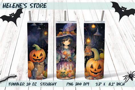 20oz Skinny Halloween Tumbler Graphic by Helene's store · Creative Fabrica