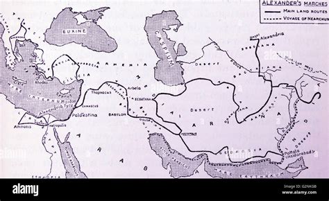 A Sketch Map Of Alexanders Chief Exploratory Marches From Athens To