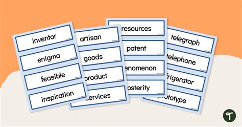 Inventions Word Wall Vocabulary Teach Starter