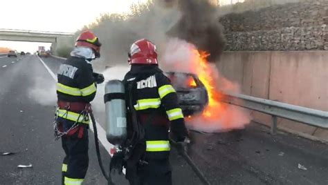 FOTO VIDEO Accident pe autostradă între Simeria și Orăștie urmat de