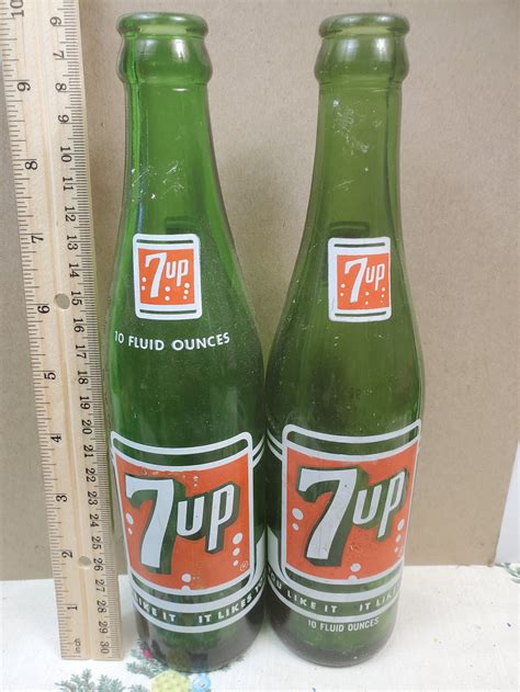 Vintage 7up Pop Bottles Old Seven Up Pop Bottles Old Etsy