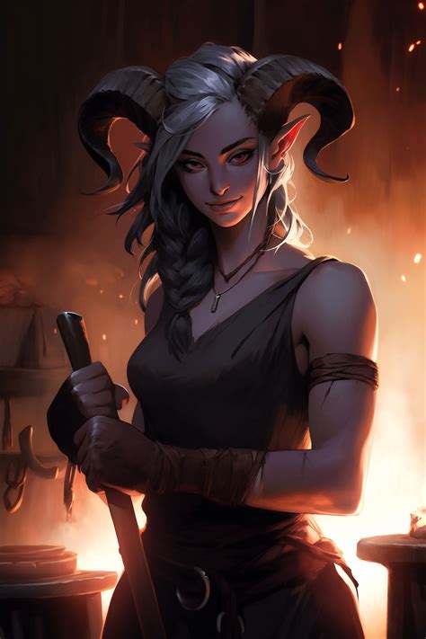 Tiefling Blacksmith By Cptlande On Deviantart