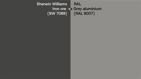 Sherwin Williams Iron Ore Sw 7069 Vs Ral Grey Aluminium Ral 9007