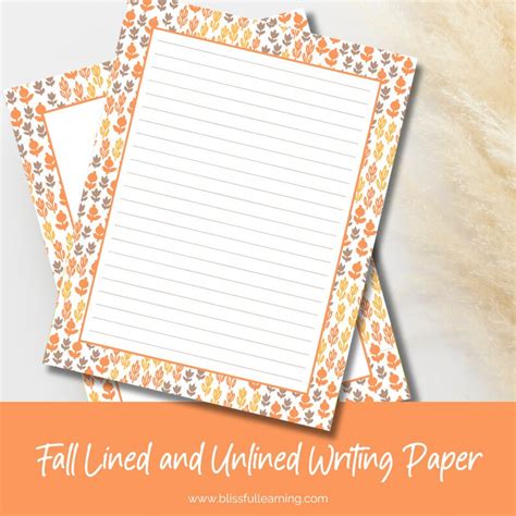 Fall Floral Printable Writing Paper Autumn Floral Printable Lined And Unlined Stationery