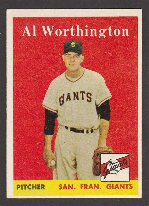 1958 TOPPS BASEBALL 427 AL WORTHINGTON INV J2145 EBay Baseball