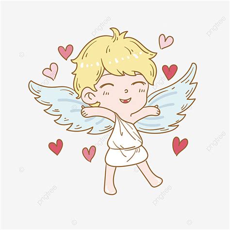 Cupid Valentines Day Vector Art Png Valentine S Day Cartoon Hand