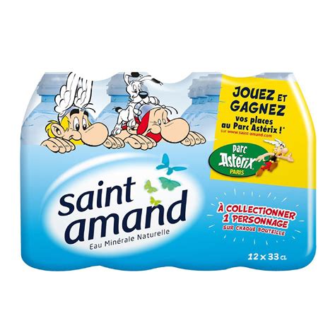 Eau minérale naturelle SAINT AMAND le pack de 12 bouteilles de 33cL à