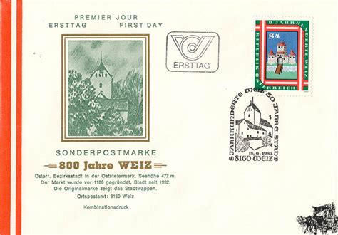 Sterreich Fdc S Jahre Weiz Ma Shops