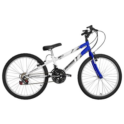 Bicicleta Ultra Bikes Aro 24 Rebaixada Bicolor Branco Azul