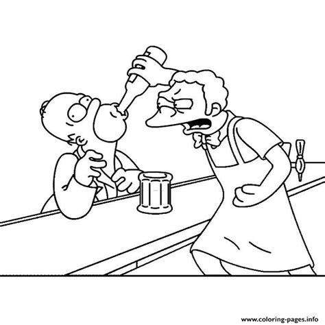 Print Moe Szyslak Simpson Coloring Pages Animation Drawing Sketches