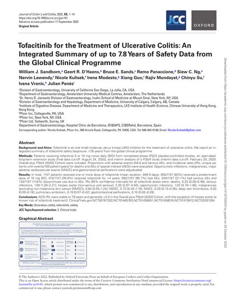 Pdf Tofacitinib For The Treatment Of Ulcerative Colitis An