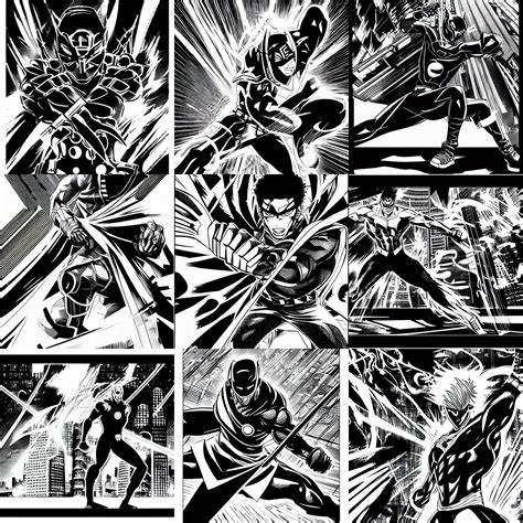 Krea A Manga Panel Cover Illustration Of An Urban Wakandan Superhero