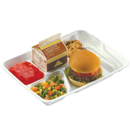 Pactiv 6-Compartment School Lunch Tray - White | Summit Paper Company