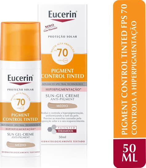 Protetor Solar Facial Cor Eucerin Sun Pigment Control Tinted FPS70