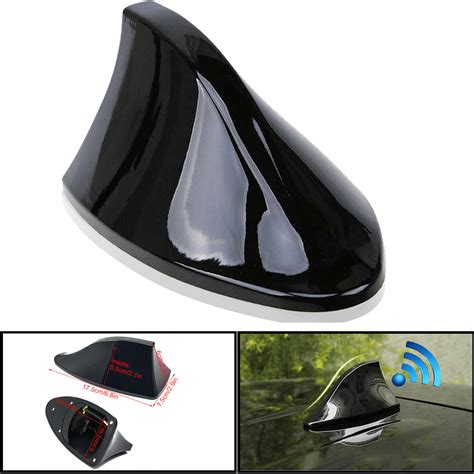 Black Shark Fin Roof Antenna Aerial Fm Am Radio Signal Decor Car Trim