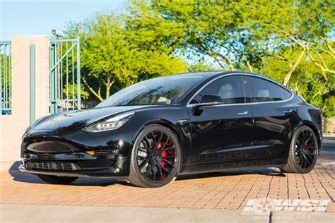 2018 Tesla Model 3 With 20 Giovanna Kilis In Gloss Black Wheels