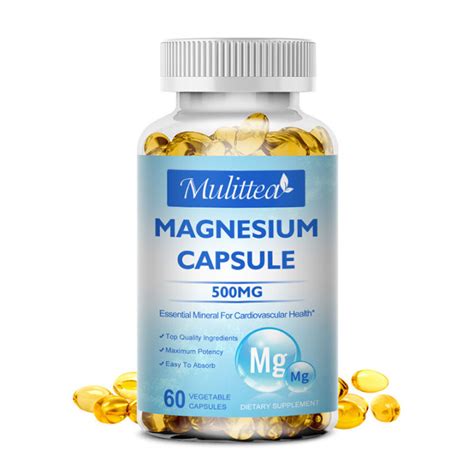 Mulittea Glycinate Magnesium 500mg Capsules For Relieve Nerve Pressure