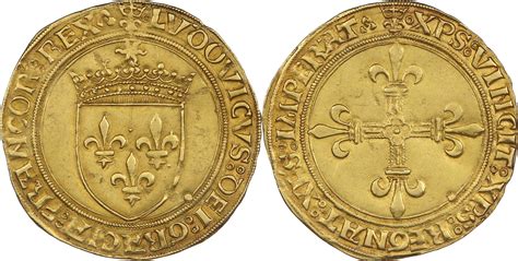 France Ecu d or Louis XII au soleil Lyon de flan large EF rare Qualité