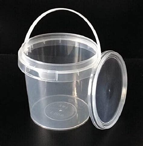 1L Ltr Liter Plastic Buckets Tubs Containers Tamper Evident Lids Food