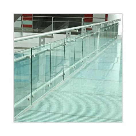 Toughened Glass Frameless Flat Railing Thickness 5 12 Mm At Rs 108