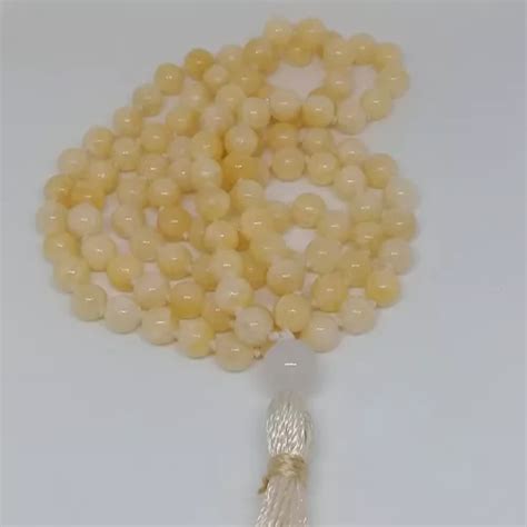 Japa Mala Piedra Natural Jade Amarillo 108 Cuentas Cuotas Al Mismo