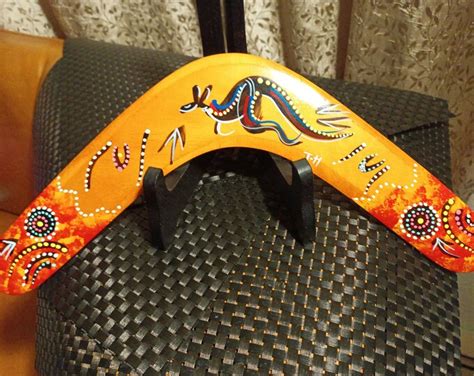 Australian Aboriginal Hand Painted Boomerang 14 Inches Etsy