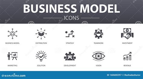 Business Model Simple Concept Icons Set Stock Vector Illustration Of