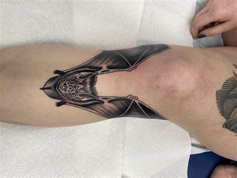 sweet little bat boy done by rico chavez @ old foxx tattoo visalia, ca