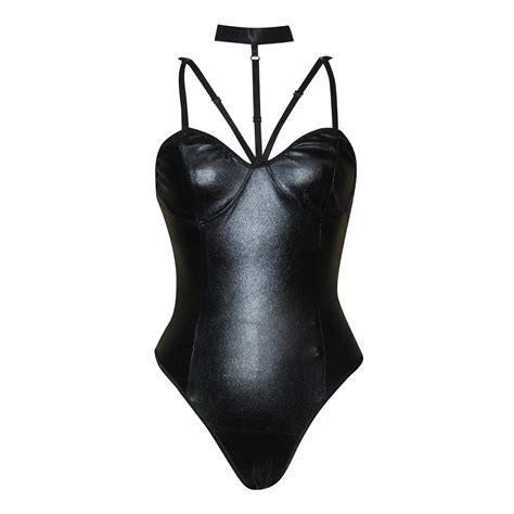 Lingerie For Women Pc Leather Teddy Bodysuit Lingerie Cute Cutout Off