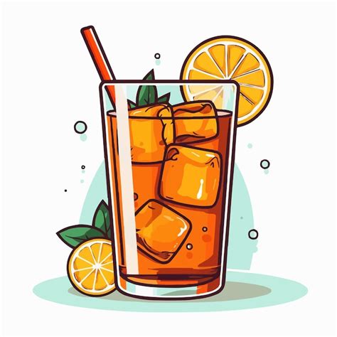 Vaso De Jugo De Jugo De Naranja Ilustraci N Vector Premium