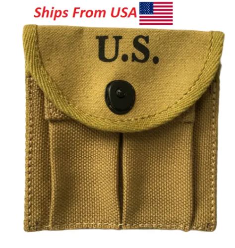 US WW2 M1 Carbine Buttstock Magazine Pouch WWII Munitions Cartridge