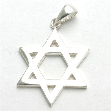 Sterling Silver Jewish Star Of David Pendant Solid Jewelryjudaica