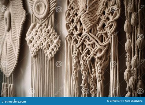 DIY Macrame Wall Hanging Boho Style Home Decor Generative AI Stock