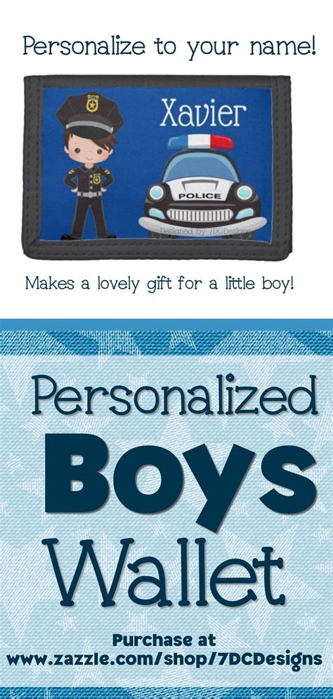 Personalized Boys Police Officer & Car Trifold Wallet | Zazzle.com ...