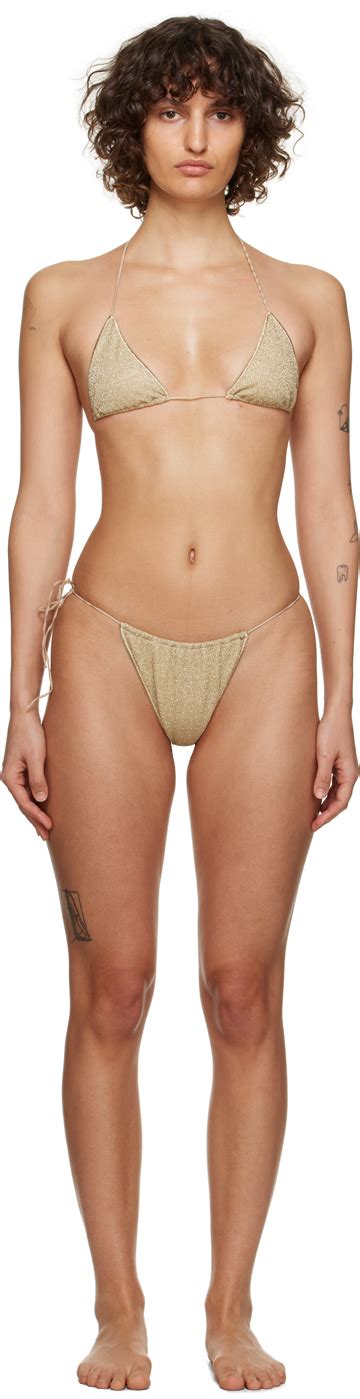 Oséree Gold Lumière Bikini SSENSE