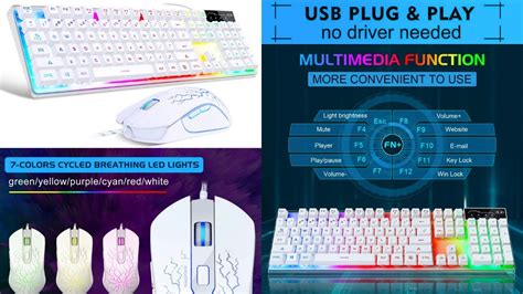 Gaming Keyboard And Mouse Combo K Led Rainbow Backlit Keyboard With