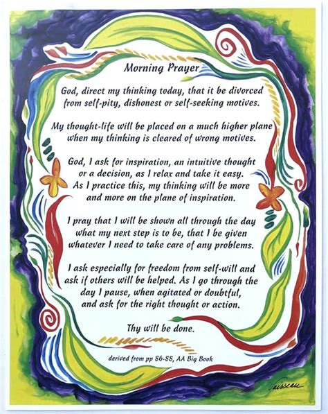 Morning Prayer 8x11 Aa 11th Step Prayer Poster Heartful