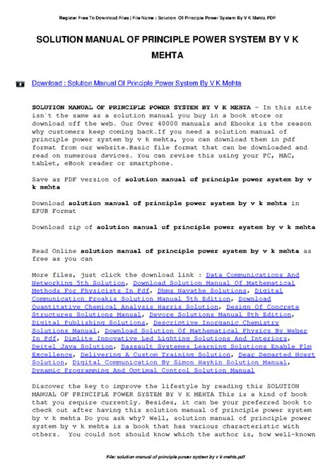 Principles Of Power System By V K Mehta Solution 6