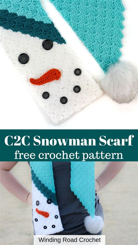 C2c Snowman Scarf Crochet Pattern