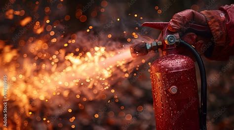 Capture A Fire Extinguisher Being Used To Extinguish A Controlled Fire During A Training